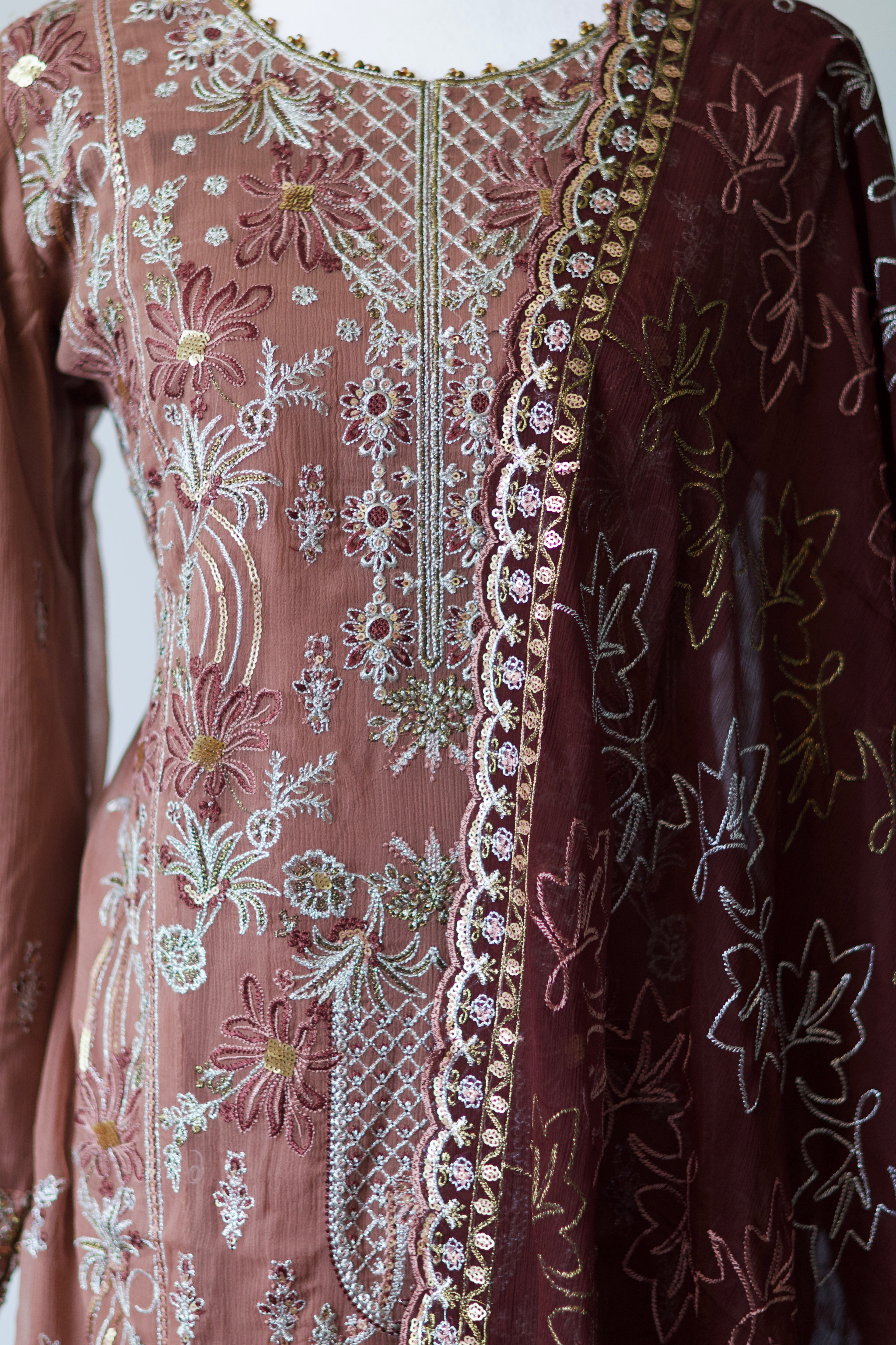 Noors Sajni | Embroidered Chiffon Salwar Kameez |