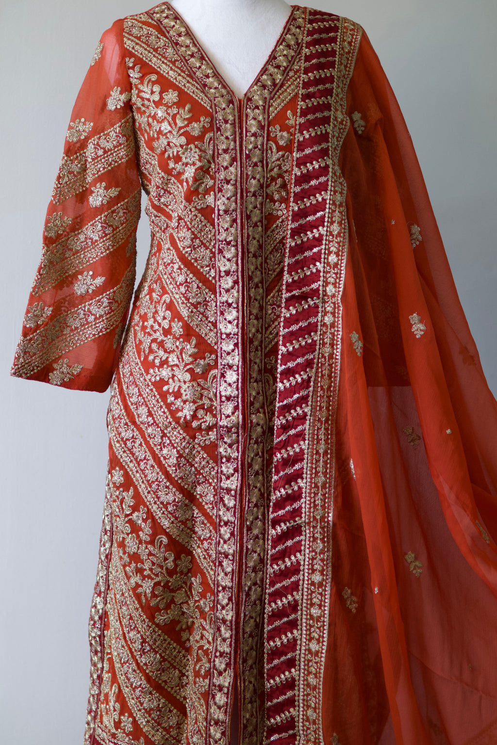 Azure` Lux | Embroidered Chiffon Gown
